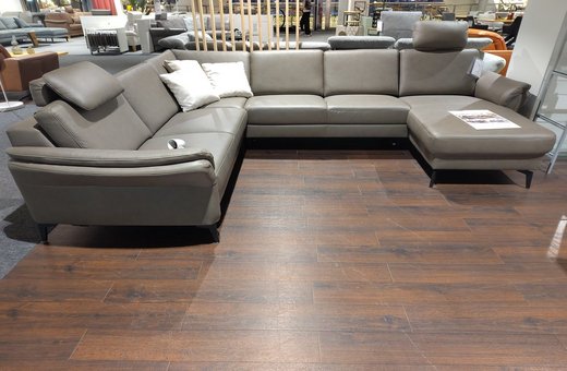 Polstergarnitur Leder grey • Möbel Centrale • Schongau | Penzberg