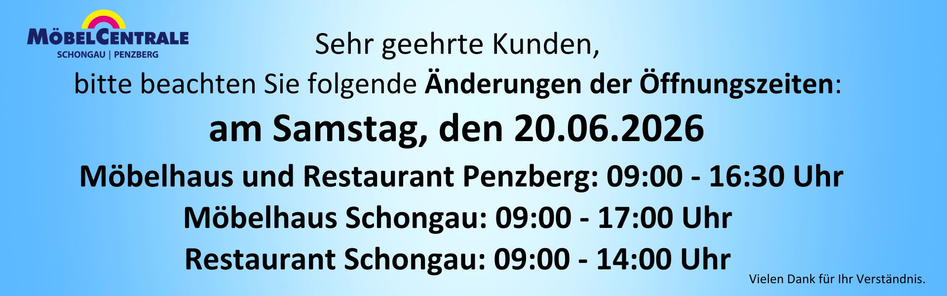 Öffnungszeiten • MöbelCentrale | Schongau & Penzberg