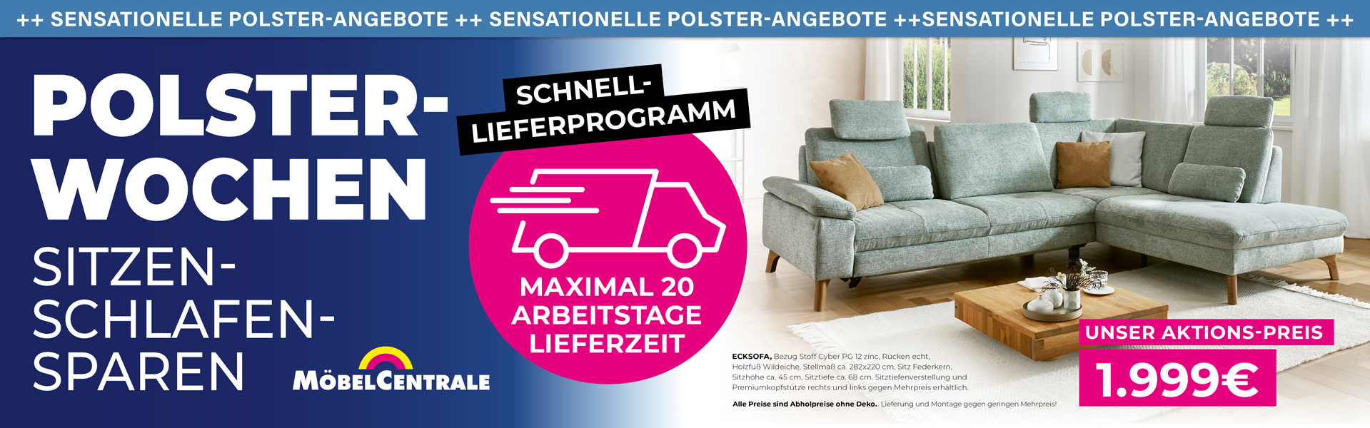 Polster-Wochen bei der Möbelcentrale