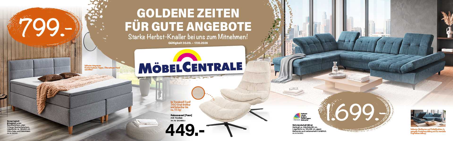 Goldene Zeiten für Angebote bei MöbelCentrale